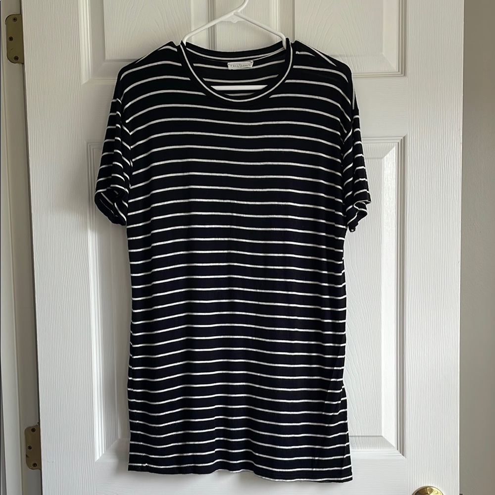 Full Tilt Black and White Striped T-Shirt Dress